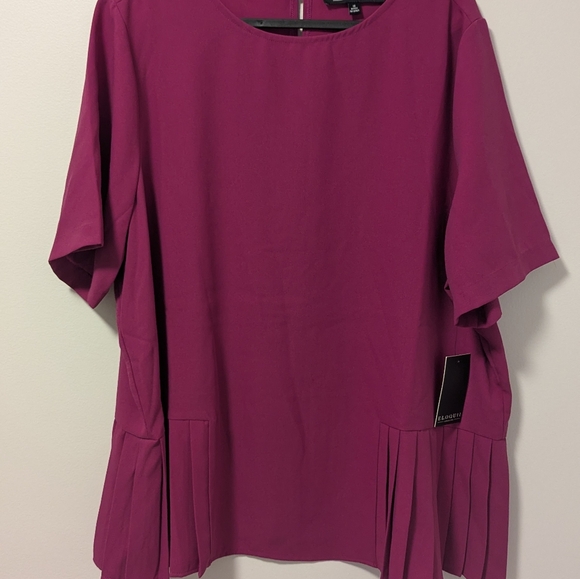 Eloquii Pink Short Sleeve Top, Size 16 - Picture 4 of 9